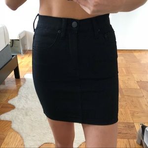 Nasty Gal Stretch Black Denim Skirt